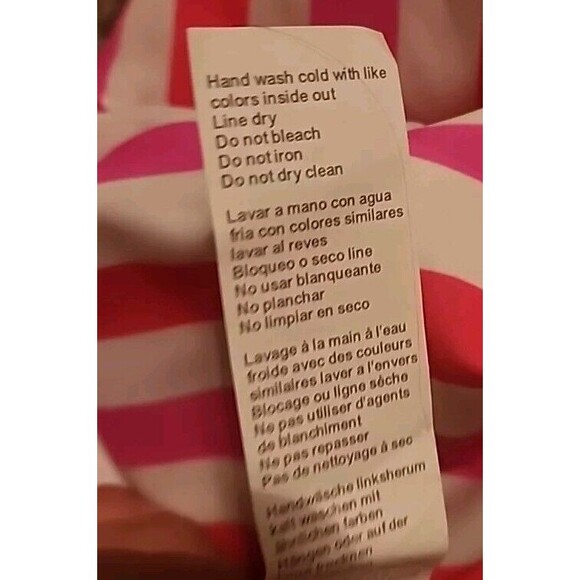 NWT Fabletics Womens Swimsuit XL Sunset Scoop One-Piece  Pink White Stripes - Picture 9 of 12